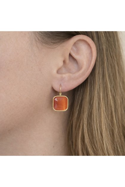 Anti-Tarnish Steel Vintage Stone Earrings Red