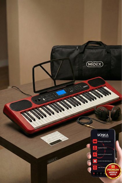 PS-5200RD-H Pro Org 61 LED Işıklı Tuş Hassasiyetli Bluetooth Midi Kulaklık