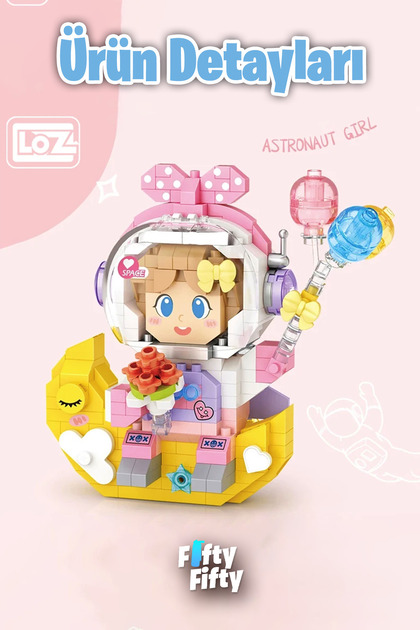 Vagonlife LOZ Micro Block Serisi Pembe Astronot 410 Parça Oyuncak