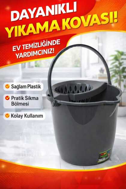 Fanatik Yuvarlak Mop ve Su Kovası Sıkma Hazneli 12 LT - Fiyatı