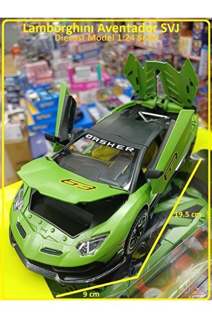 OYUNCAKSAHİLİ Lamborghini Aventador SVJ ışık ses Diecast Metal