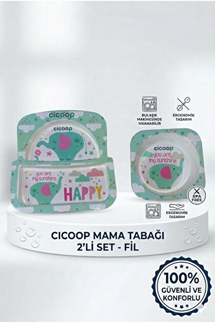 Jusso Cicoop Bebek Mama Tabağı 2'li Set Zürafa - Fiyatı, Yorumları