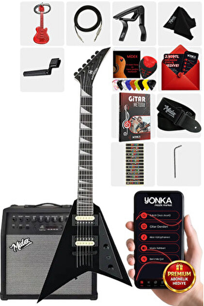 ギター Good and best guitar Maxword DG-34RD-25AMP Kelly Kasa Floyde Rose 2x Zebra HH Manyetik