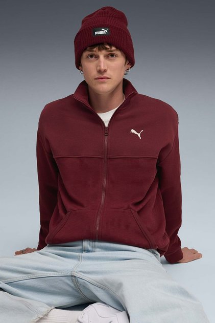 CLASS Pinnacle Track Bordo Erkek Fermuarlı Sweatshirt
