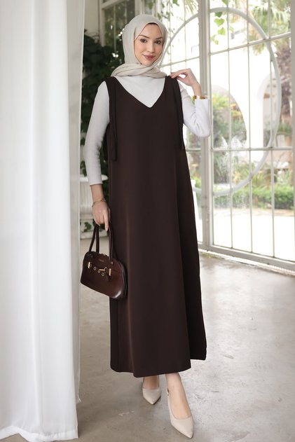 Brown Shoulder Tie Gilet