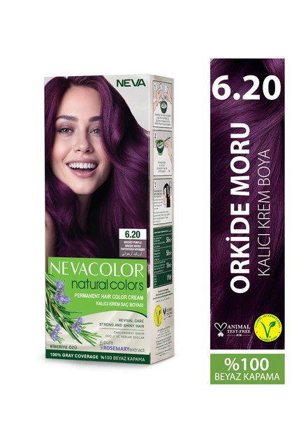 Natural Colors 6.20 Orkide Moru Kalıcı Krem Saç Boyası Seti
