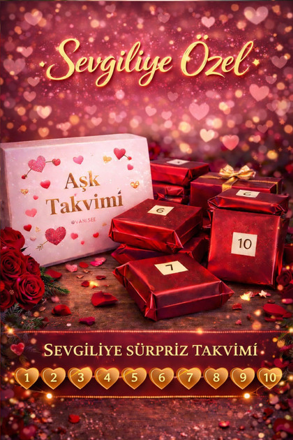 Advent Calendar Aşk Takvimi Sevgiliye & Arkadaşa Özel 10'lu Takı Hediye Seti 10 Gün
