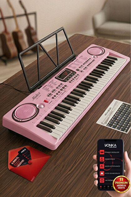 洋楽 MEDU NETR 1uv1s1zjuslyku Midex Ps-1500pk başlangıç Için 61 Tuşlu Org Pembe Renk Notalık