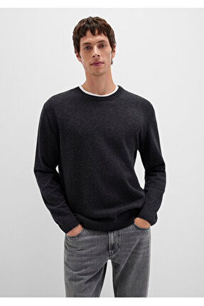 Mavi Bisiklet Yaka Siyah Basic Kazak Slim Fit / Dar Kesim 070781