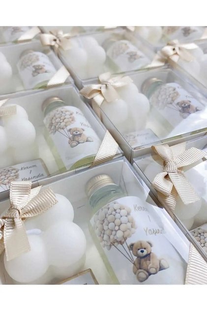 Çikolata Mum Kolonya Hediyelik 10 ADET (Bebek, Söz, Nişan, Kına, Düğün, Mevlid)