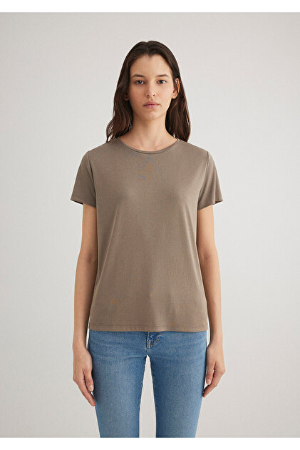 Mavi Lux Touch (TENCEL™) Kahverengi Modal Tişört Regular Fit