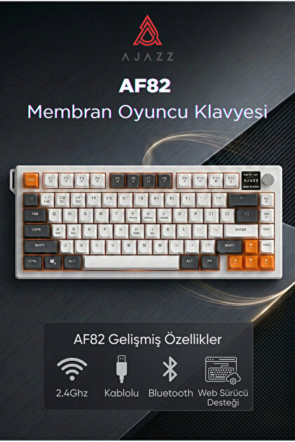 【希少品】　ADA　ソフナイザー　20 Ajazz AF82 RGB Membran Kablosuz Oyuncu Klavyesi-4000 Mah Batarya