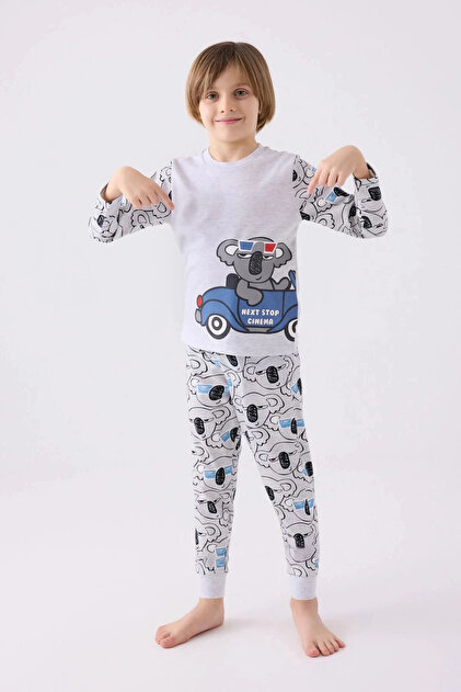Boy double set - snow melange