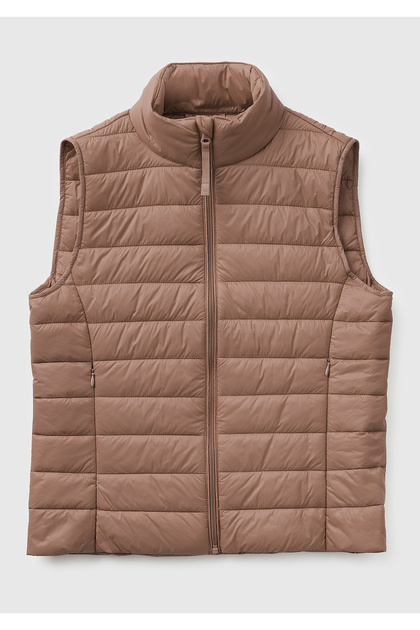 Women's mink polyester filled zippered slim fit puffer vest