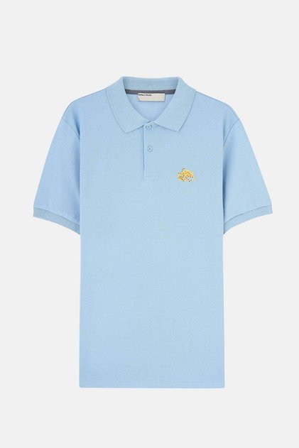 Mavi Halkalı Ahtapot Polo Yaka T-Shirt - Mavi