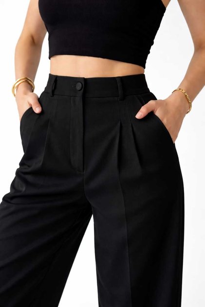 FASHION Bu yüksek belli pantolonlar başarılı kadınlar için tasarlanmıştır.