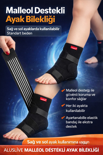 MALLEOL DESTEKLİ AYAK BİLEKLİĞİ SAĞ VE SOL KULLANILABİLİR STANDART BEDEN
