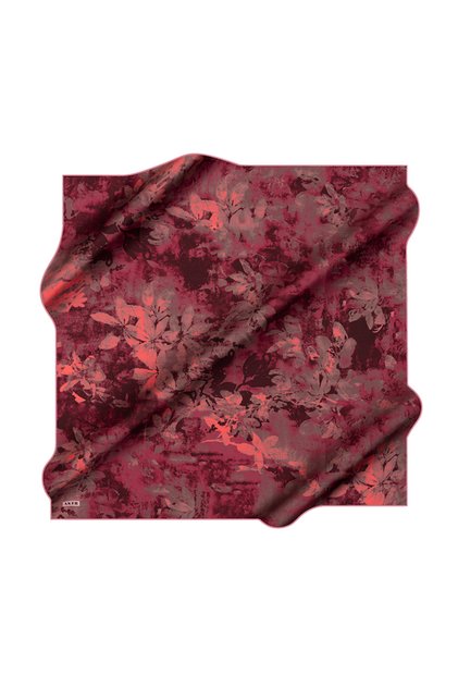 Koyu Pembe 90X90 İpek Krep Saten Eşarp