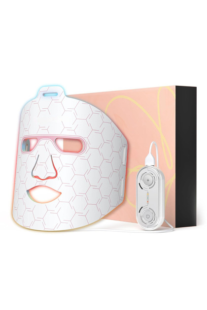 Mască facială cu fototerapie LED, 3 culori, 72 LED-uri, 3 intensități, silicon moale, anti-acnee, anti-îmbătrânire