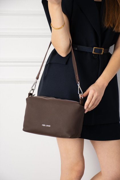 Women's Genuine Leather Shoulder and Crossbody Bag Pl037-D Brown
