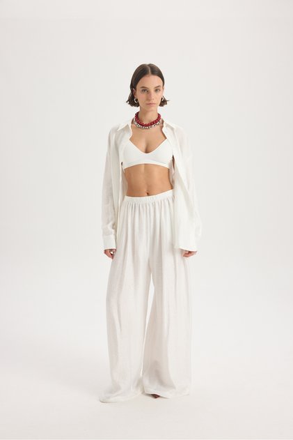Hunter Comfortable Fit Ecru Trousers