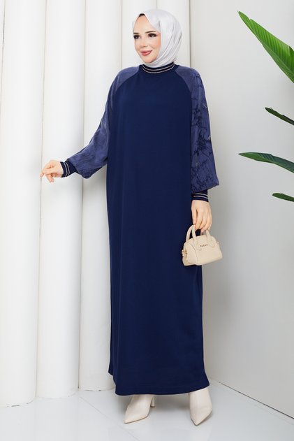 Women's Silk Kupra Glittery Stripe Detailed Mercerized Knitwear Dress