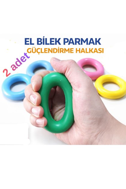 2 Adet Silikon El Bilek Parmak Kası Güçlendirme Aleti El Stres Yayı Egzersizi Lüks Silikon