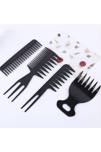 4-Piece Comb Set, Volumizing Comb Set for Curly and Wavy Hair