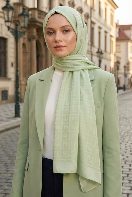 Luxury Sapphire Shawl - Als2Sfr - 25 - Tea Green