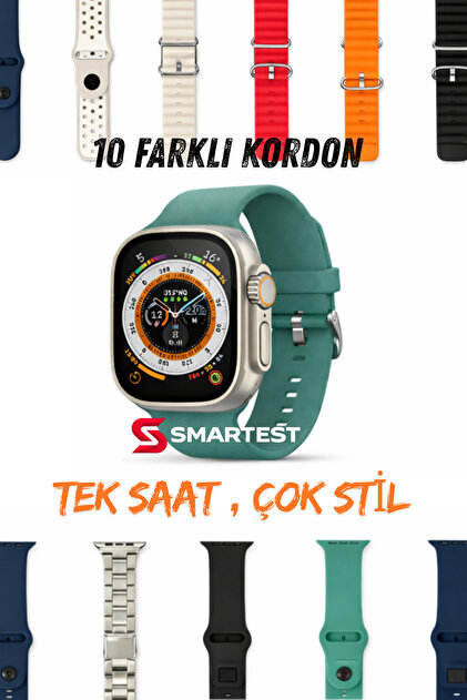 SMARTEST Akıllı Saat Ultra Plus 10 Kordon Hediye Kasa Koruma Smart