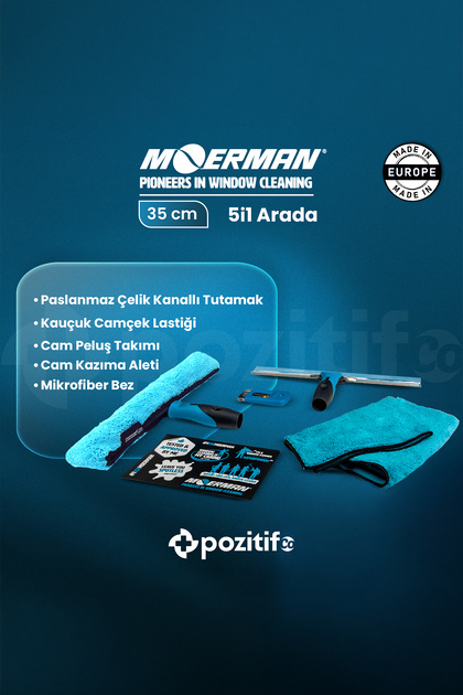 Moerman Temizlik Seti - 35cm Cam Temizleme Seti 5'i 1 Arada