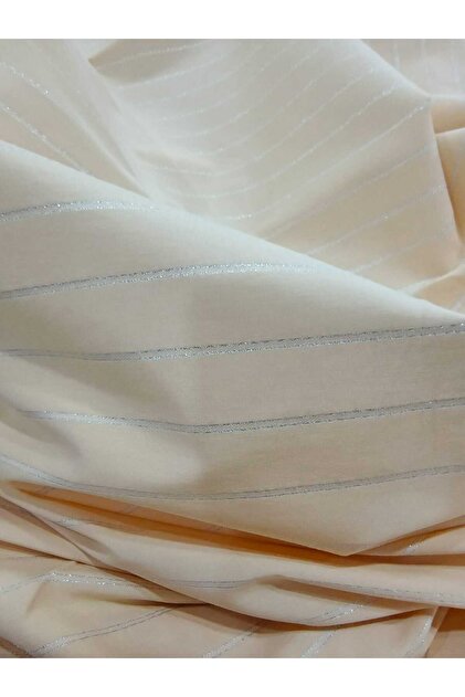 150 En Org Cotton Melon Color Silvery Striped Bluz Shirt Evening Dress Tunic Fabric