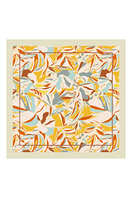 وشاح حريري أصفر مقاس 90×90