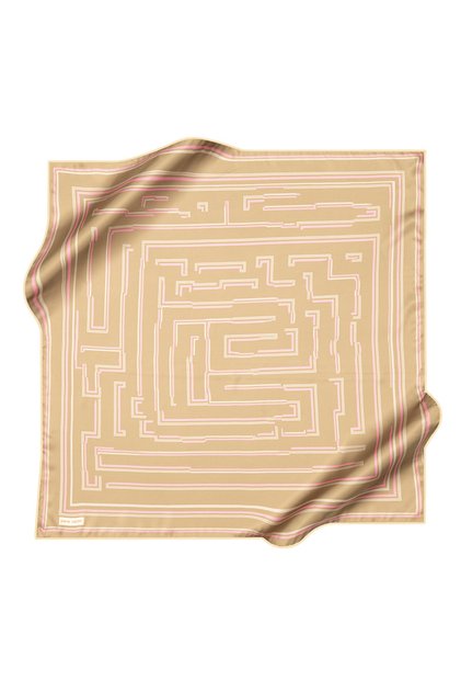 وشاح من الساتان الحريري باللون الأخضر مقاس 90 × 90
