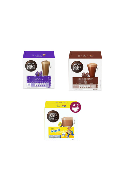 48 Capsules Bundle | Mocha 16 + Chococino 16 + Nesquik 16 | Compatible Pods