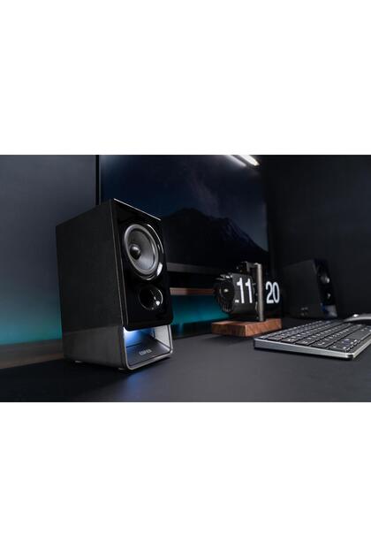 BOXE 2.0, RMS: 5W (2 x 2.5W), bluetooth v6.0, ρύθμιση έντασης, μονάδα αναπαραγωγής, πάνελ αφής, AUX/USB-C, Εφαρμογή, τροφοδοσία USB, MDF, μαύρο, "R20BT-BK "