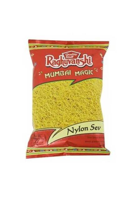 Raghu Nylon Sev Fine Crunchy Crispy Fried Gram Flour Drops (180g)