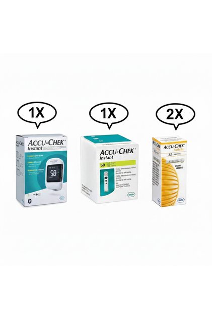 Glucometru, Accu Chek Instant, cu 60 teste si 60 ace, mmol/l