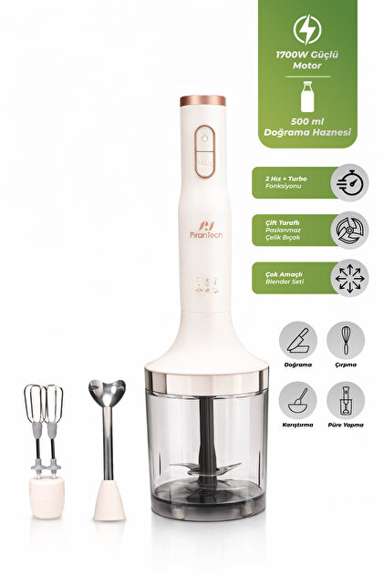 PiranTech YH-94 El Blender Seti – Parçalayıcı, Çırpıcı ve Metal