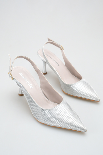 Women's Stiletto Pointed Toe Evening Dress Shoes Emily Silver