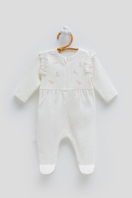 0-6 Months Only Flowers Jumpsuit - Ecru