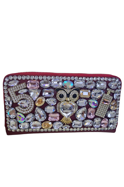Crystal Stone Figure Model Handbag (Wallet)