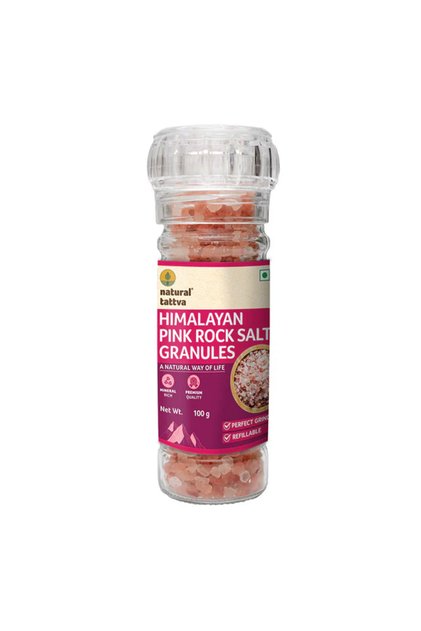 Pink Salt with Built-in Coarse Mineral Crystal Grinder (100g)
