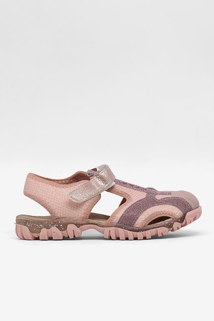 Girl's Powder Glittery Children's Glitter Detailed Velcro Comfortable Fit Sandals