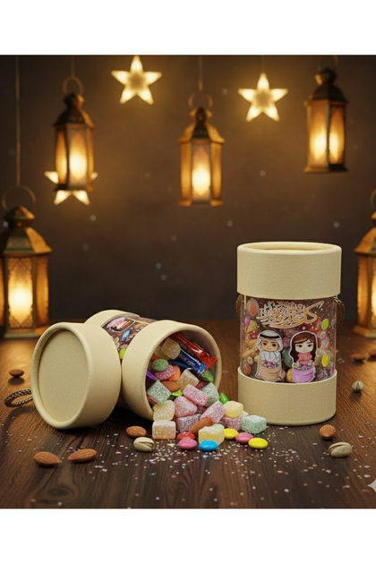 طقم 6 علب توزيعات العيد , صغيره 9*5.5 سم بمتانة وجودة عالية لون بيج