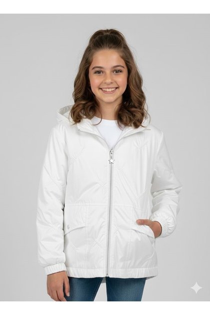 Asya Kids Büzgülü Krep Kız Yağmurluk 6-14 Yaş-5074550 - BEYAZ