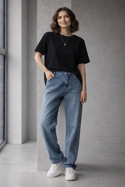 Basic Combed Cotton Modal Relaxed Fit Round T-Shirt