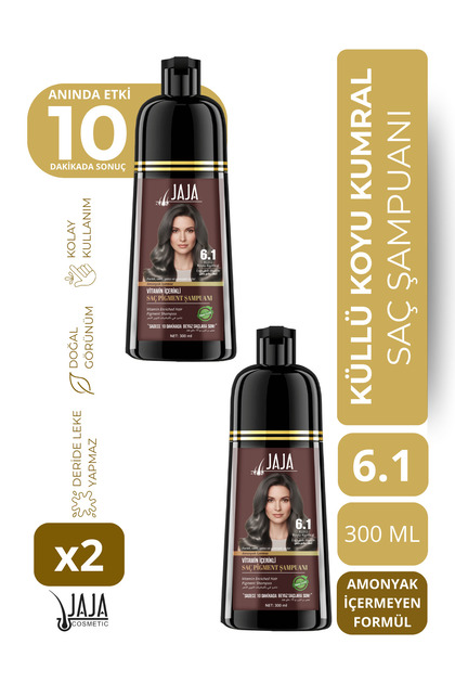 Küllü Koyu Kumral Ash Dark Brown Saç Pigment Şampuanı 6.1 | 300 ML x 2 Adet & Vitamin İçerikli