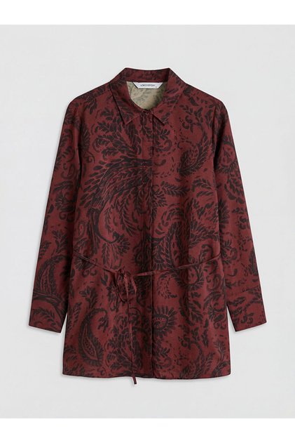 Giyçık Store Burgundy Patterned Women's Shirt Tunic
