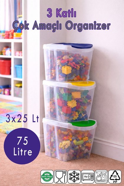 75 lt Oyuncak Dolabı Kutusu Saklama Box Patates Soğan Banyo Mutfak Sebzelik Organizer Düzenleme